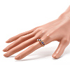 Electroplate Faceted Glass Beads Cuff Ring for Teen Girl Women X1-RJEW-TA00013-04-3