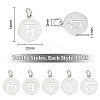 Unicraftale 24Pcs 6 Styles 304 Stainless Steel Charms STAS-UN0048-62-3