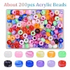 200Pcs Acrylic Beads KY-YW0002-06F-1