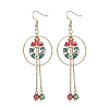 6 Pairs 6 Styles Christmas Theme Alloy Enamel Dangle Earrings EJEW-JE06560-5