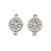 Brass Micro Pave Clear Cubic Zirconia Connector Charms KK-H524-02P-1
