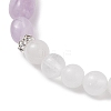 Round & Nuggets Natural White Jade & Lavender Amethyst Beaded Bracelets for Women BJEW-JB13146-3
