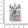 Football Theme Printed Transparent Acrylic Pendants OACR-B055-03B-3