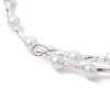 Starfish Synthetic Turquoise & Imitated Pearl Acrylic & Glass Twisted Bugle Beaded Bracelets for Women BJEW-JB11850-5