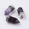 Natural Amethyst Pointed Pendants G-E442-03M-1