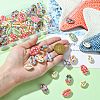 60Pcs 12 Styles Printed Natural Shell Beads BSHE-CJ0001-10-4