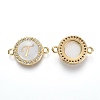 Brass Micro Pave Clear Cubic Zirconia Links ZIRC-L078-006T-NR-2