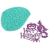DIY Witch with Word Happy Halloween Food Grade Silicone Molds DIY-G057-A05-1