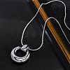 304 Stainless Steel Ring Pendant Snake Chain Necklaces NJEW-U026-06P-1