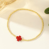 Brass Round Beads Stretch Bracelets VH4184-2-2