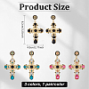 ANATTASOUL 3 Pairs 3 Colors Plastic Cross Dangle Stud Earrings EJEW-AN0004-63-2