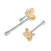 Heart Rack Plating Brass Stud Earrings EJEW-S235-01GP-2