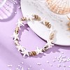 Natural Spiral Shell & Synthetic Turquoise Beads Stretch Bracelets for Women BJEW-JB14069-1