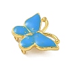 Rack Plating Brass Enamel Butterfly Connector Charms KK-A234-026G-3