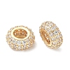Brass Micro Pave Cubic Zirconia European Beads KK-A254-03B-G-1