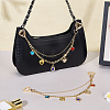 2Pcs Alloy Heart Tassel Aluminum Double Layer Chain Bag Decorative Chains HJEW-PH02393-4
