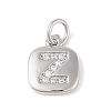 Rack Plating Brass Micro Pave CLear Cubic Zirconia Charms KK-E110-14P-Z-1
