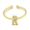 Rack Plating Brass Open Cuff Rings for Women RJEW-F162-02G-R-2