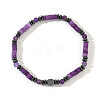 Bohemian Style Natural Amethyst Column Beads Stretch for Women Men WA5278-5