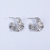 C-shaped Irregular Folded Brass Stud Earrings ZJ1046-3