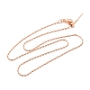 1mm Rack Plating Brass Column Link Chain Adjustable Slider Necklaces for Women Men MAK-L044-53RG-1