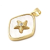 Brass Pave Cubic Zirconia Pendants KK-K302-16G-2