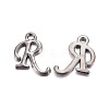 Gunmetal Plated Alloy Letter Pendants LS-PALLOY-J718-01B-R-1