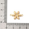 Brass Pave Clear Cubic Zirconia Flower Links Connector Charms KK-M294-01G-3