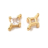 Brass Pave Clear Cubic Zirconia Connector Charms LS-KK-P340-07A-G-2