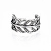 Alloy Leaf Wrap Open Cuff Ring for Women RJEW-T009-30AS-2