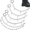 6Pcs 3 Style Aluminum Boot Strap Chains HJEW-HS00095-1