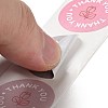 Flat Round Rose Pattern Thank You Paper Stickers Roll DIY-D078-10-4