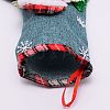 Bear Cloth Hanging Christmas Stocking HJEW-SZC0004-20-3