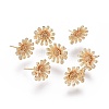 Brass Micro Pave Cubic Zirconia Stud Earrings EJEW-E253-01G-2