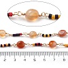 Natural Agate & Glass Link Chains CHC-K014-11G-05-3