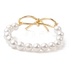 Round Shell Pearl Beaded Stretch Rings for Women RJEW-TA00151-4