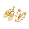 Brass Micro Pave Cubic Zirconia Pendants KK-C248-07G-02-2