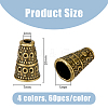 DICOSMETIC 240Pcs 4 Colors Tibetan Style Alloy Bead Cone FIND-DC0003-89-2
