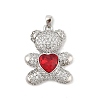 Brass Micro Pave Cubic Zirconia Pendants KK-P300-03P-01-1