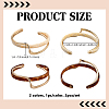 2Pcs 2 Colors Brass Resin Cuff Bracelets for Women BJEW-GO0002-12-2