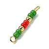 12Pcs 12 Styles Glass Seed Beads & Brass Rondelle Beaded Connector Charms PALLOY-JF03294-5