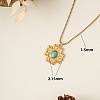 304 Stainless Steel & Synthetic Turquoise Pendant Necklaces for Women WGA2F7A-03-1