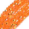 Electroplate Transparent Glass Beads Strands EGLA-K015-18H-1