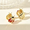 Brass Micro Pave Cubic Zirconia Hoop Earring KK-CBA98BA-09G-B-3