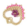 Natural Ruby Faceted Round Beaded Copper Wire Wrapped Pendants PALLOY-MZ01400-01-2