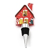 Christmas Theme Aluminium Alloy & PVC Wine Bottle Stoppers FIND-Q091-01G-1