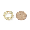 Gemstone & Brass Braided Beaded Circle Ring Wrap Stretch Ring for Women RJEW-JR00542-5