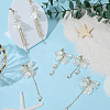 3 Pairs 304 Stainless Steel Flower Tassel Stud Earrings EJEW-PH01461-4