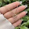 Brass Pave Cubic Zirconia Heart Pendant Necklaces for Women WG4AE4E-02-1