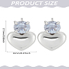1 Pair Heart Brass Micro Pave Clear Cubic Zirconia Stud Earrings EJEW-LP0004-98P-2
